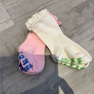 Kids Pink and Cream Baby Socks